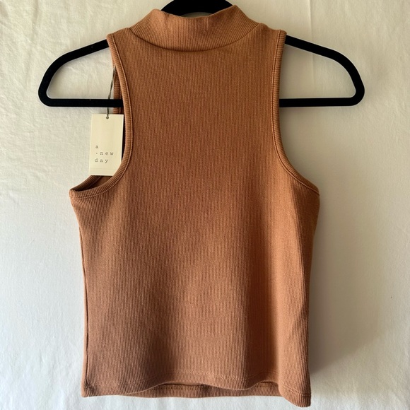 NWT A New Day Mock Neck Knit Tank Rust Color Size XS - Picture 2 of 4